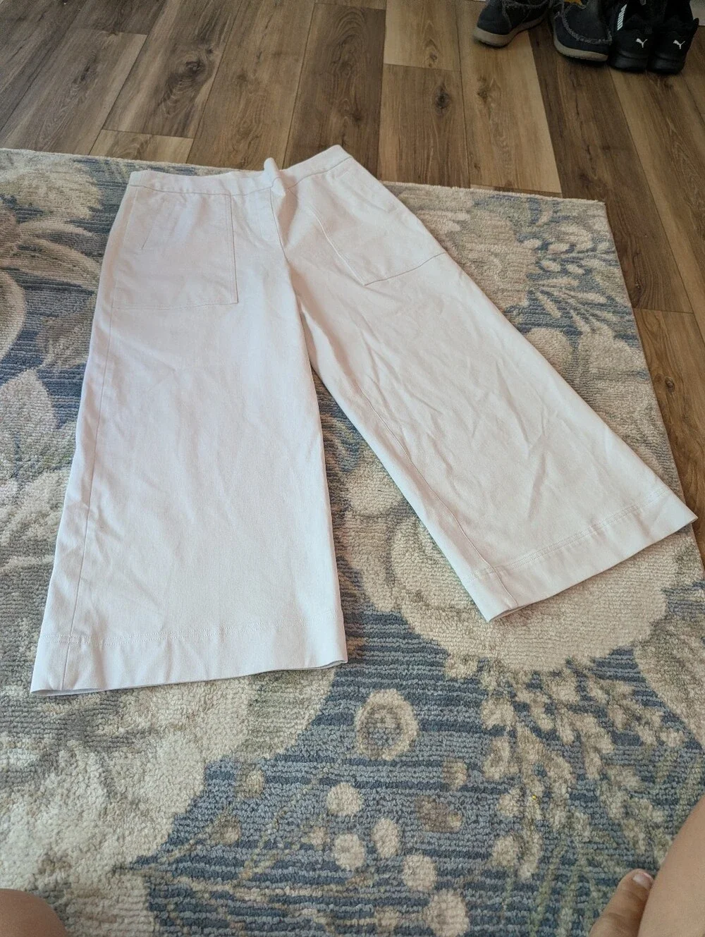 Spanx Cropped Wide-Leg White Pants.